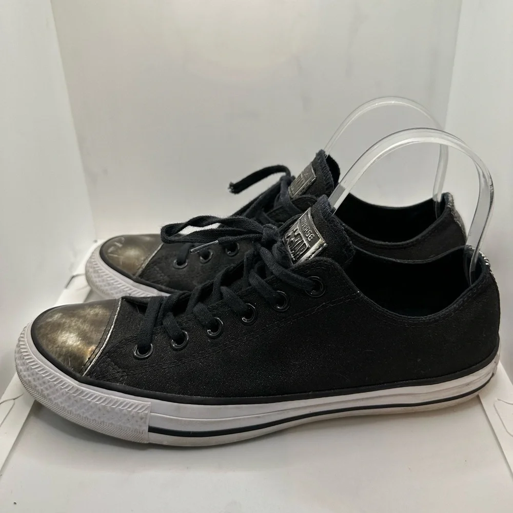 Converse Black and Silver Sneakers with Canvas Material - Picture 3 of 6